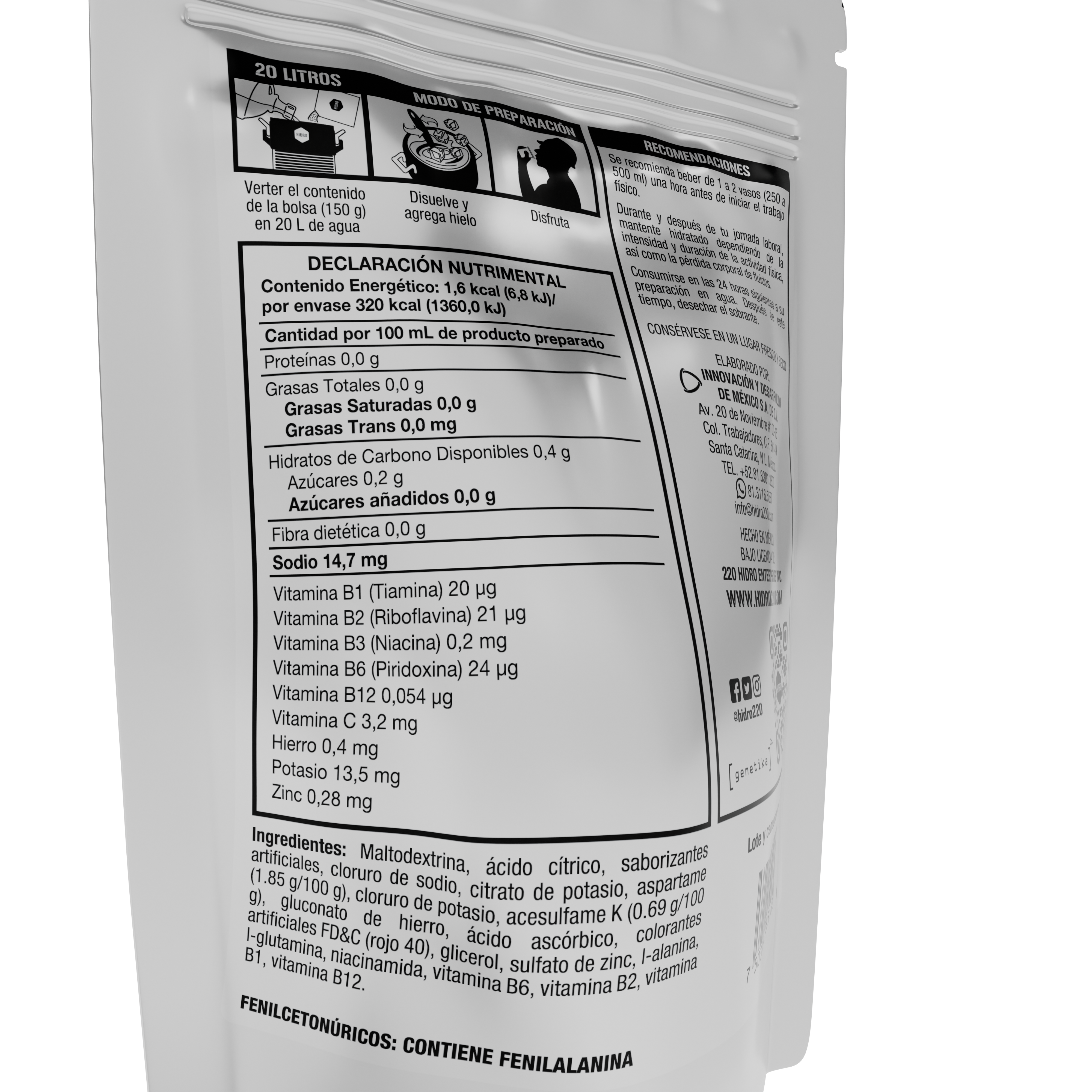 Caja de 24 Sobres (20 L c/u) – Varios sabores