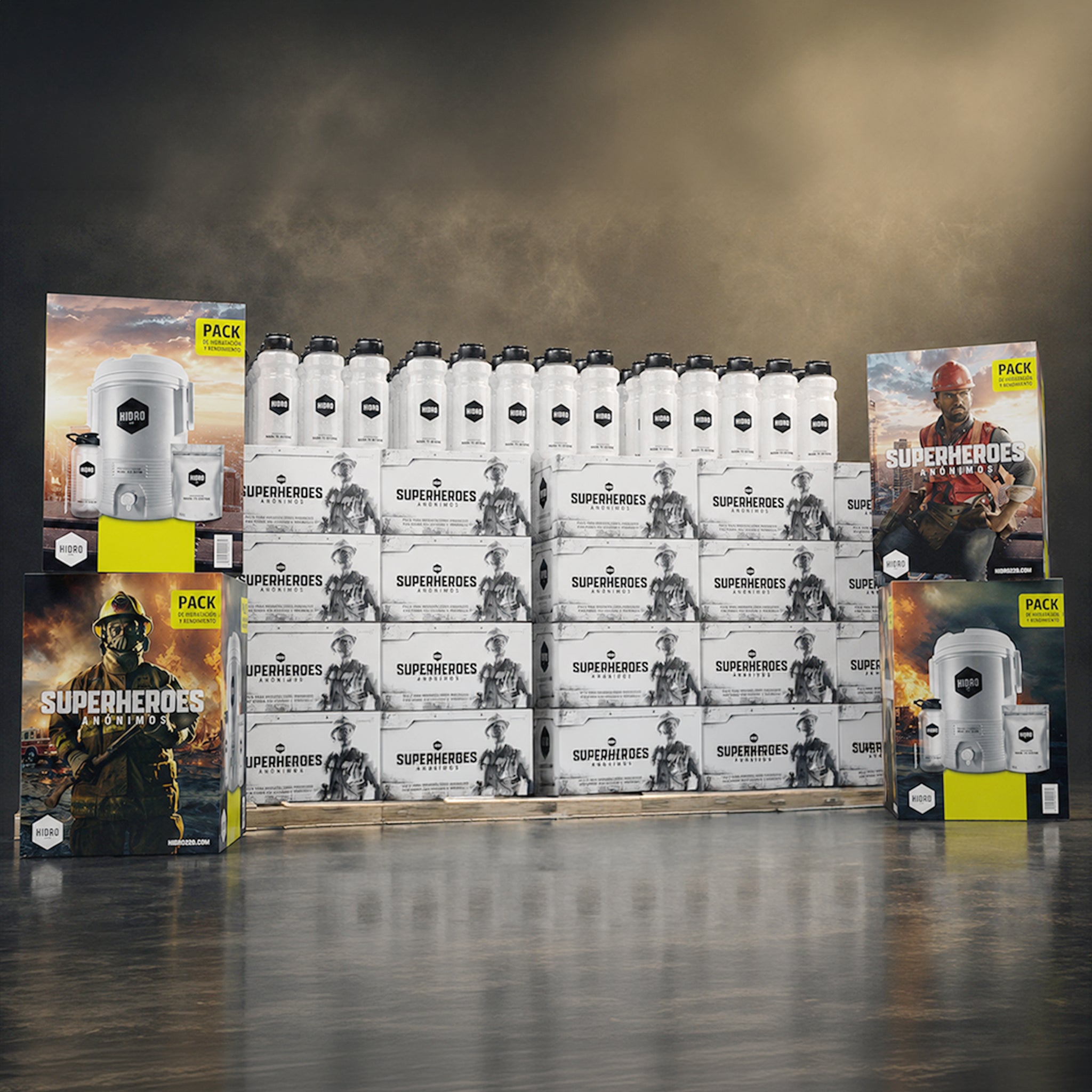 Bundle - 75 Cajas 20 Lts, 4 Cajas Kit Termo 20 Lts y 100 Cilindros 1 Lt